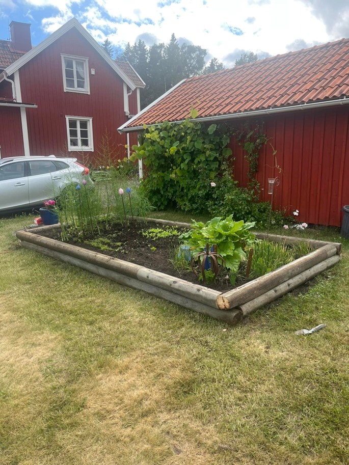 Trädgårdsbädd efter